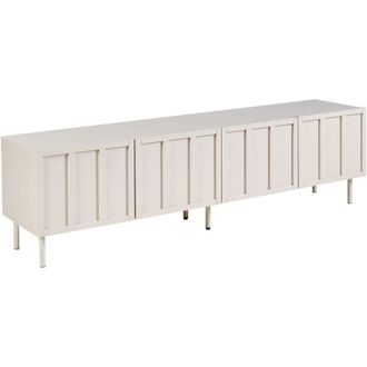 Beliani Mobile TV soggiorno Camera da letto 4 ante MDF Gambe in metallo Cashmere Beige chiaro Clunes