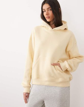 Gina Tricot Gina - Tricot - Felpa con cappuccio comoda giallo burro