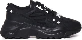 Versace Jeans Couture Zwarte Sneakers voor Mannen Aw 24 - Heren - Sneakers - Zwart - 44 EU - Polyester - Schoenen