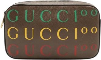 Gucci Pre-owned Belt Bags, male, Brown, Size: ONE SIZE Pre-owned 100th Anniversary Limited Leather 2way Belt Bag