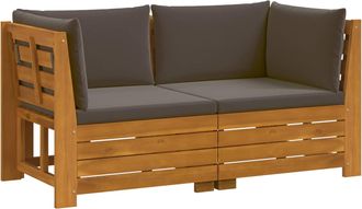 vidaXL 2 Uds. Conjunto De Sof&aacute;s De Exterior Madera De Acacia S&oacute;lida Vidaxl