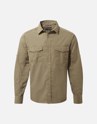Craghoppers Mens Craghoppers Mens Expert Kiwi Long-Sleeved Shirt - Tan - Size: 42/Regular