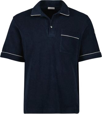 Moncler Navy Katoenen Polo Lente-Zomer 2025 - Heren - Polos - Blauw - L - Katoen - Tops