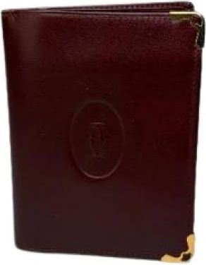 Cartier Pre-owned Vintage Small Leather Wallet - Dames - Vintage Accessoires - Rood - ONE Size - Leer - Vintage