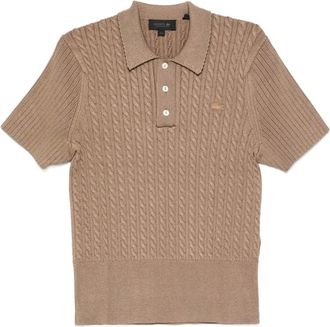Lacoste Polo in maglia intrecciata - Marrone