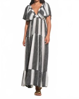 Elan Kenya Maxi Dress In Black & White