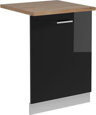 Vicco Panel Frontal Del Lavavajillas R-line, Negro Brillo Intenso, 60 Cm, Et Roble Vicco