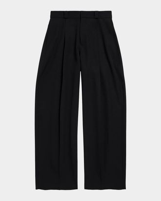 Balenciaga Men & apos;s Barrel-Leg Pleated Trousers