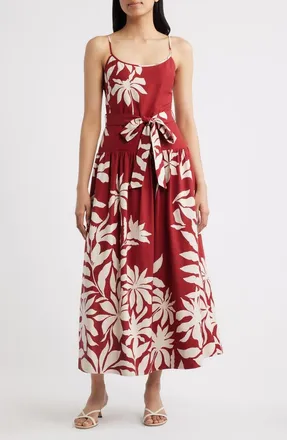Julia Jordan Floral Print Sleeveless Maxi Dress in Red Multi at Nordstrom, Size 12