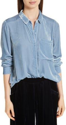 Eileen Fisher Classic Velvet Collar Shirt in Haze at Nordstrom Rack, Size X-Large