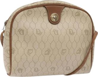 Dior Pre-owned Cross Body Bags, female, Beige, Size: ONE SIZE Pre-owned Vintage Honeycomb Shoulder Bag