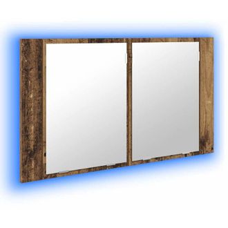 vidaXL Armario Con Espejo De Ba&ntilde;o Madera Vieja 80 X 12 X 45 Cm Vidaxl