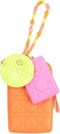 Dior Orange Pink Yellow Leather Pouch (Pre-Owned)