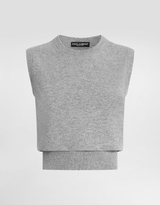 Dolce & Gabbana Cashmere Top - Woman Collection Gray 44