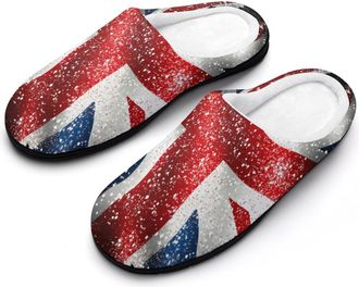 Generic England Shining UK Flag Print Mens Slippers Comfortable And Non-slip Cotton Slipper Shoe for House