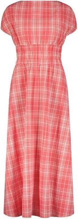 Lela Rose Plaid Seersucker Midi Dress in Watermelon at Nordstrom, Size X-Small