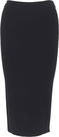 Oscar De La Renta black viscose knit bodycon pencil skirt