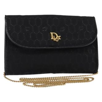 Dior Pre-owned Cross Body Bags, female, Black, Size: ONE SIZE Pre-owned Vintage Canvas Shoulder Bag