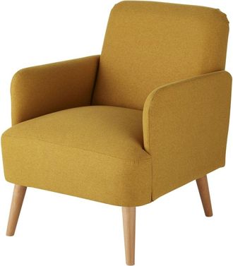 Maisons du monde Sill&oacute;n amarillo de haya