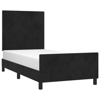 vidaXL Estructura De Cama Sin Colch&oacute;n Terciopelo Negro 90x200 Cm Vidaxl