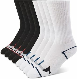 True Religion 8 Pairs Premium Athletic Crew Socks in Black/white at Nordstrom