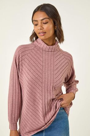 Roman Textured Stripe Cowl Neck Top