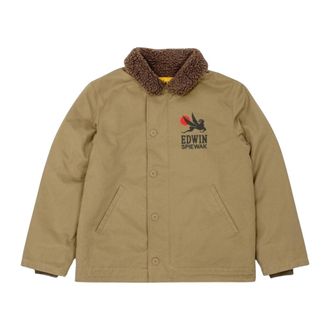 Edwin Deck Jacket - Heren - Jassen - Beige - Maat: XL Katoen