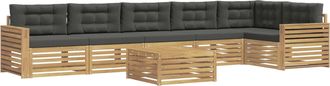 vidaXL Conjunto De Sof&aacute;s De Exterior 7 Uds. Blanco Y Antracita Vidaxl