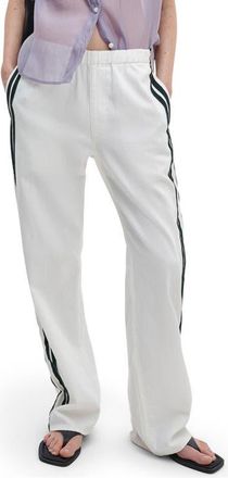 Rag & Bone Featherweight Logan Pull-On Wide Leg Track Pants in Whitesport at Nordstrom, Size X-Small