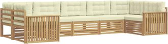 vidaXL Conjunto De Sof&aacute;s De Exterior 7 Uds. Blanco Y Crema Vidaxl