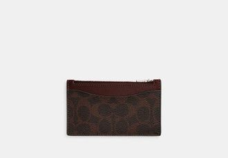 Coach Zip Card Case In Signature Canvas