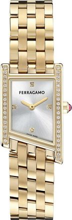 Ferragamo Asymetrique Diamond Bracelet Watch, 22mm x 36mm in Ip Yellow Gold at Nordstrom