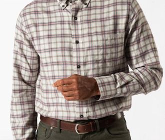 Duck Head Cotton Flannel Sport Shirt In Grey Heather