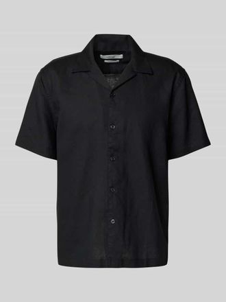 Selected Relaxed Fit Freizeithemd aus Leinen-Baumwoll-Mix Modell RLXCLAY in Black, Gr&ouml;&szlig;e XXL