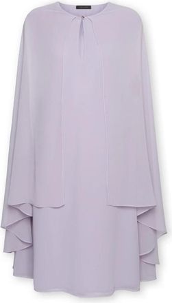 Elena Miro Gelaagde georgette jurk - Dames - Feestkleedjes - Paars - L - Polyester - Kleedjes