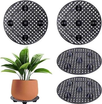 No Brand Soporte Para Plantas - Rejilla Para Macetas - Protege Las Plantas - Mejora El Drenaje - 20 Cm - Negro
