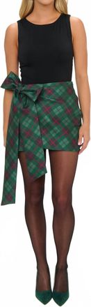 Show me your Mumu Iva Bow Skort In Mistletoe Plaid