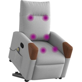 vidaXL Sill&oacute;n De Masaje Reclinable De Pie De Tela Gris Nube Vidaxl
