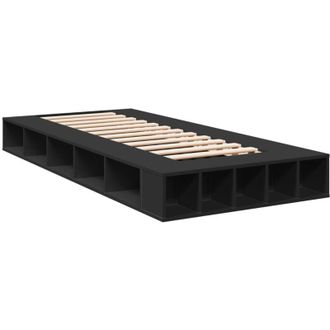 vidaXL Bed Frame without Mattress Black 75x190 cm Small Single Vidaxl