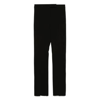 Max Mara Slim-fit Trousers, female, Black, S, Cropped smoking trousers with satin band