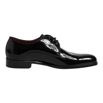 Dolce & Gabbana Zwarte leren veterschoenen - Heren - Nette schoenen - Zwart - 39 1/2 EU - Leer - Schoenen
