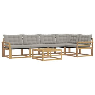 vidaXL Conjunto De Sof&aacute;s De Exterior 6 Pcs Blanco Y Gris Claro Vidaxl