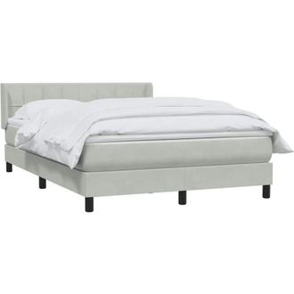 vidaXL Cama Box Spring Con Colch&oacute;n Terciopelo Gris Claro 160x220 Cm Vidaxl