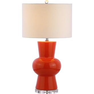 Jonathan Y Designs Julia 28.5 Ceramic LED Table Lamp in Coral at Nordstrom