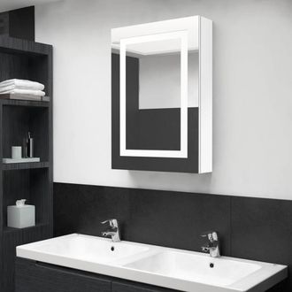 Berkfield Home LED Bathroom Mirror Cabinet Shining White 50x13x70 cm | Size: 50 x 13 x 70 cm