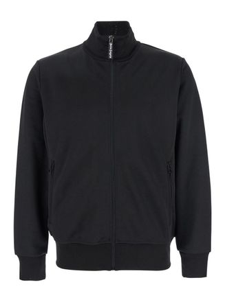 Palm Angels Black Sweatshirt With Lettering Logo Printed On The Back In Tech Fabric Man