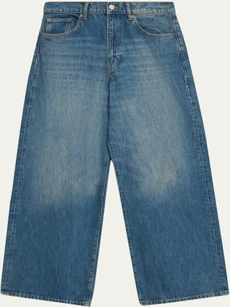 Jeanerica Mens Medium Blue Wide-Leg Denim Jeans