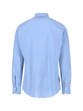 Finamore Mens Shirts Blue Cotton