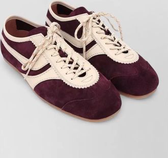 Dries Van Noten leather suede low-top sneakers