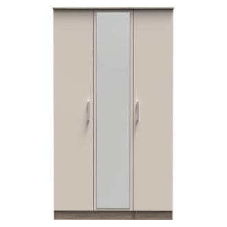 Welcome Furniture Stamford Ready Assembled Wardrobe with Triple Mirror - Kashmir Matt / Darkolino - Welcome Furniture | TJ Hughes
